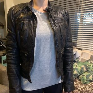 Blanc Noir Leather Biker Jacket